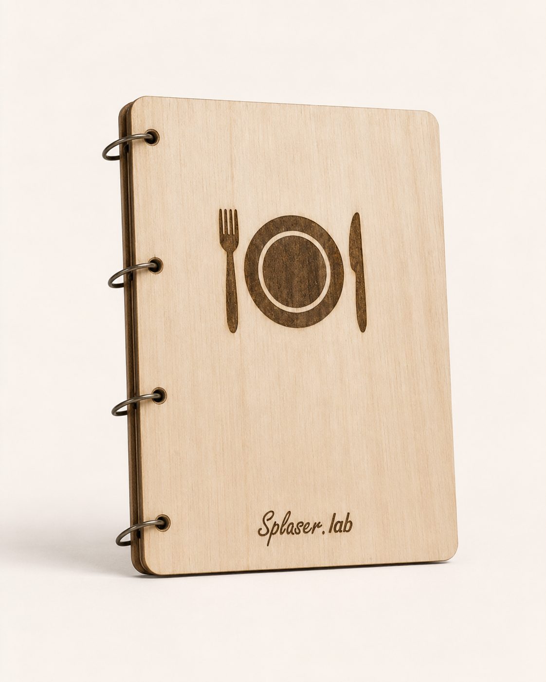 Porta menu in legno inciso a laser per ristoranti